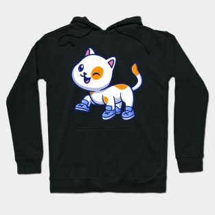 Cute Cat Wearing Shoes Cartoon Hoodie